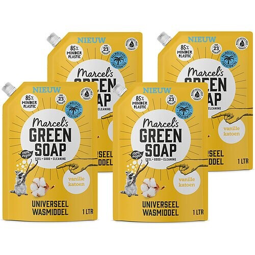 Marcel's Green Soap Wasmiddel Stazak Vanille & Katoen 4x 1L Tweedehands