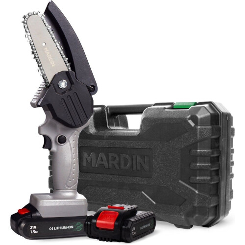 Mardin Mini Kettingzaag - Accu Kettingzaag - 2 Accu's - Grijs