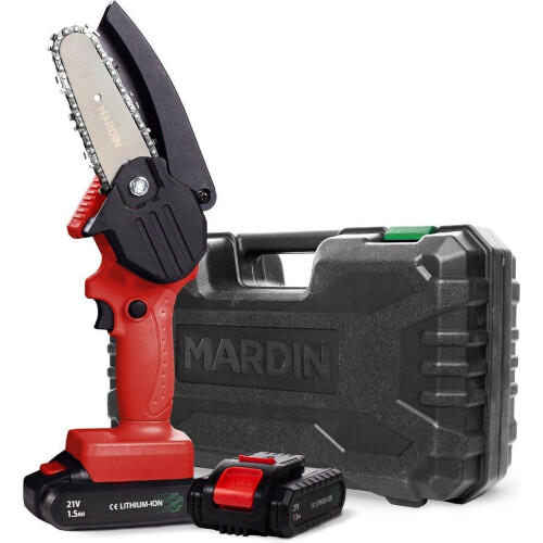 Mardin Mini Kettingzaag - Accu Kettingzaag - 2 Accu's - Rood
