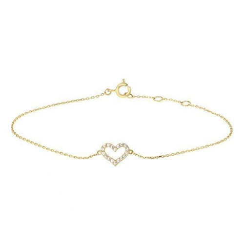 Marie Celeste - Armband hart zirkonia 16,5 - 18,5 cm - Goud Tweedehands