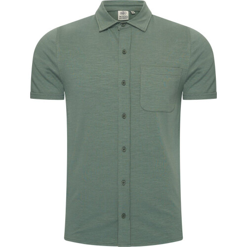 Mario Russo Korte Mouwen Overhemd - Overhemd heren - Polo Shirt Heren - t shirt heren - XL - Eend Groen