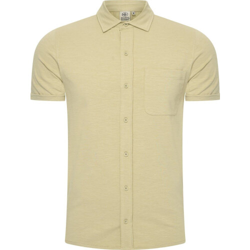 Mario Russo Korte Mouwen Overhemd - Polo Shirt Heren - Licht olijfgroen - L Tweedehands