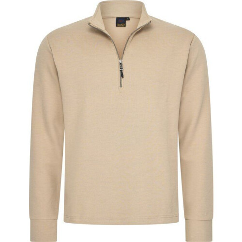 Mario Russo Pique Longsleeve Shirt - Trui Heren - Dikkere stof - Beige - M