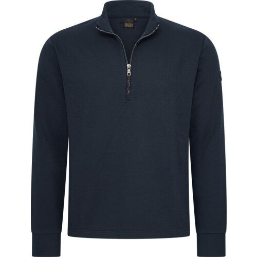 Mario Russo Pique Longsleeve Shirt - Trui Heren - Sweater Heren - Coltrui Heren - M - Navy