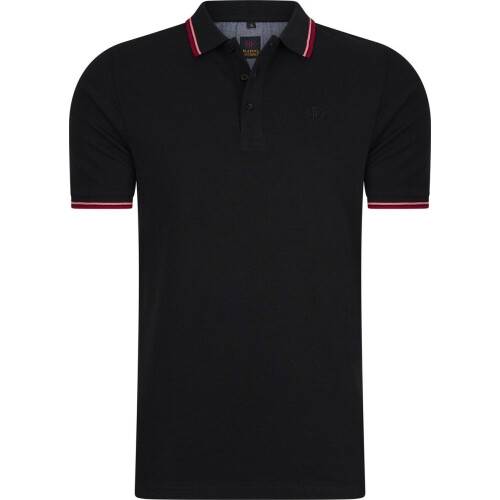 Mario Russo Polo shirt Edward - Polo Shirt Heren - Poloshirts heren - Katoen - Zwart