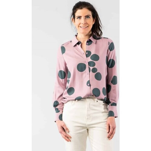 Marjolein Elisabeth dames vegan Blouse Mees Lila Cirkel Roze Tweedehands