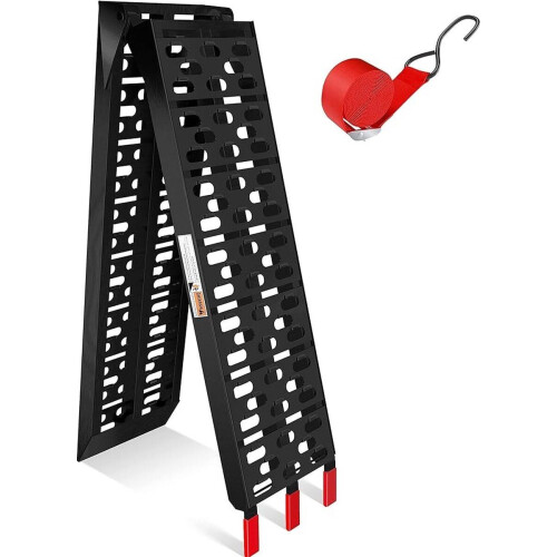 MASKO® BASIS ALU - Oprijplaat 2m - Inklapbaar Antislip 340kg Draagvermogen - Zwart