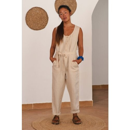 MATONA dames vegan Jumpsuit Amandel Beige Tweedehands