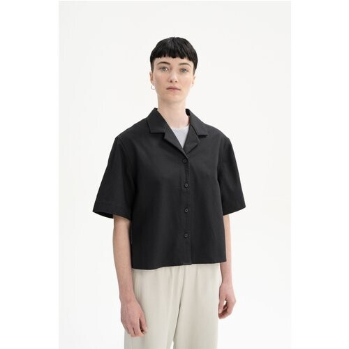 MELA dames vegan Blouse Korte Mouw Tavleen Zwart Tweedehands