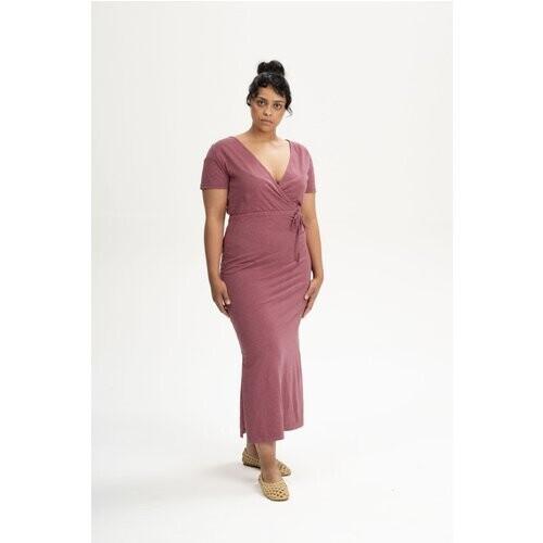 MELA dames vegan Jurk V-Hals Shreoshi Marmalade Melange Tweedehands