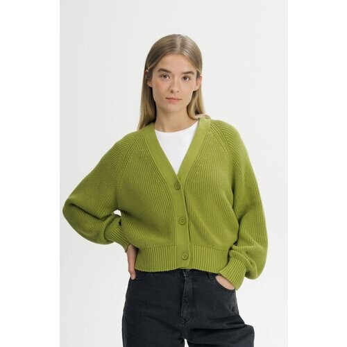 MELA dames vegan Vest Bhuma Rib Knit Zeewiergroen Tweedehands