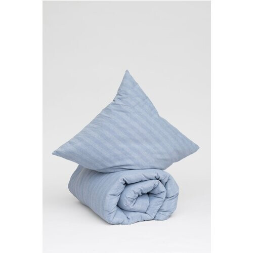 MELA unisex vegan Flanellen Beddengoedset Himanshu Blauw Visgraat