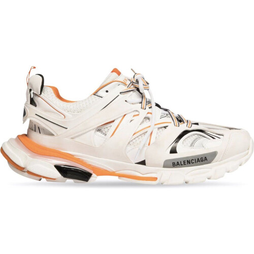 MEN'S TRACK SNEAKER IN WHITE - Maat : 45 - Track Sneaker in white and orange mesh and nylon