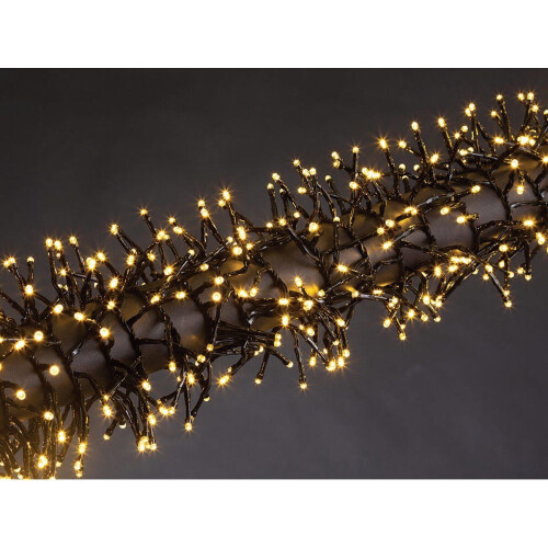 Merga LED, lichtslinger, 12 m, 1020 leds, warmwit, zwarte kabel, voor binnen en buiten, 24 V