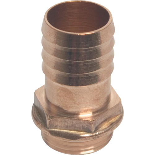 Messing slangtule 25 mm x 1"buitendraad - robuuste slangkoppeling - messingkleur Tweedehands