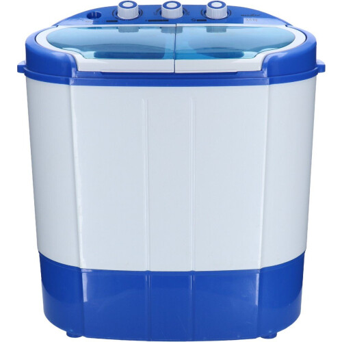 Mestic MW-120 - Camping Wasmachine/Centrifuge Combinatie - 3,5kg capaciteit - Blauw Tweedehands