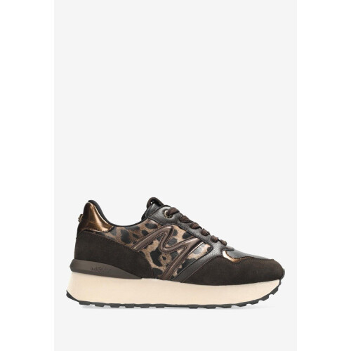 Mexx Juju Humper - Sneaker - Leer - Zwart/Bruin - Maat 39