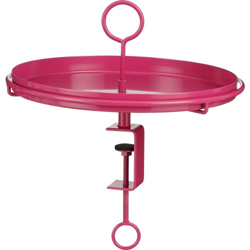 Mica Decorations Aston - Dienblad met Klem - H30 xØ31 cm - Metaal - Fuchsia Tweedehands