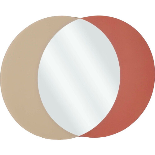 Mica Decorations Avilo - Wandspiegel - Abstract ontwerp - Donkerrood - L58 x B45 cm Tweedehands