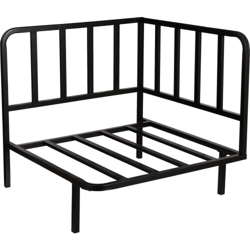 Mica Decorations Celo - Hoekelement Loungebank - Modern zwart metaal - 83x83x78 cm