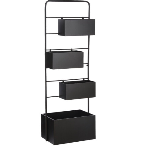 Mica Decorations Dani - Plantenrek - 3 plantenbakken - Zwart - L37 x B38 x H160 cm Tweedehands