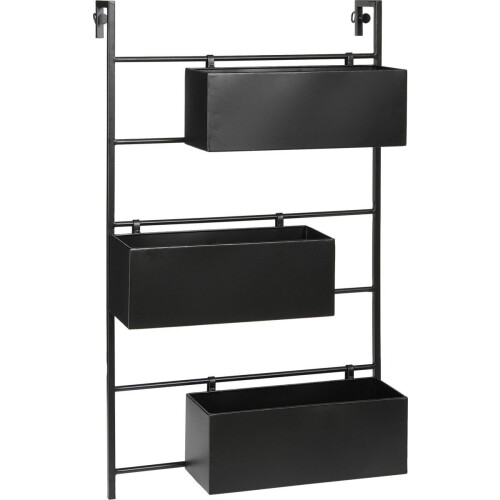 Mica Decorations Dani - Plantenrek Hangend - 3 Plantenbakken - Zwart Tweedehands