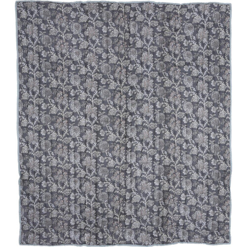 Mica Decorations Deken - Plaid - Bloemenpatroon - 150 x 130 cm - Zwart Tweedehands