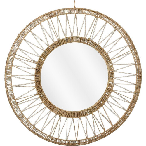 Mica Decorations Ludy Wandspiegel - H5 xØ70 cm - Jute - Lichtbruin Tweedehands