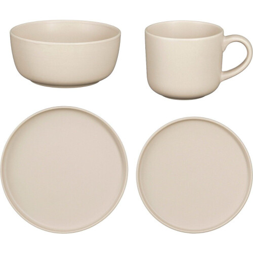 Mica Decorations Ozzu Serviesset 4 Persoons - Steengoed - Taupe Tweedehands