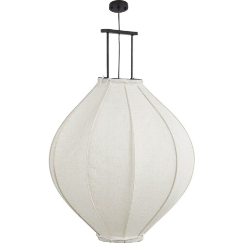 Mica Decorations Pego Hanglamp - H94 x Ø70 cm - Linnen - Off White Tweedehands