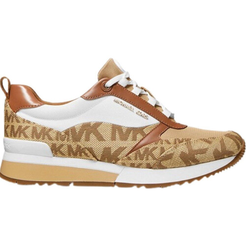 Michael Kors Allie Stride - Sneaker - Bruin logo print - Beige