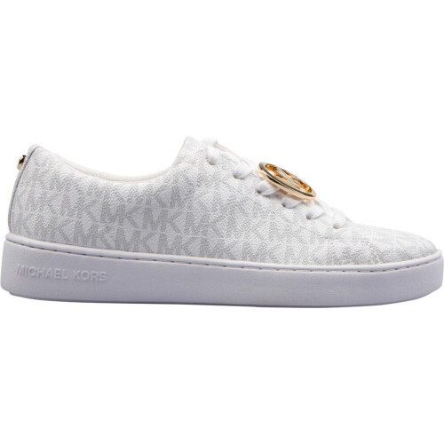 Michael Kors Keaton Lace Up - Lage Dames Sneakers - Gouden logo - Bright White