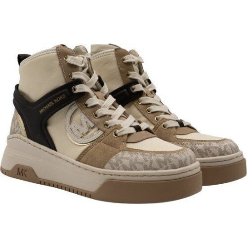 Michael Kors Lexi High Top - Dames Sneaker - All-over logo print - Creme (maat 39)