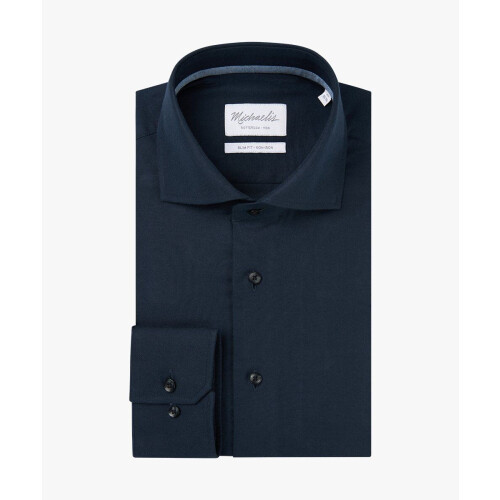 Michaelis slim fit heren overhemd - strijkvriendelijk - Haifisch kraag - groen Tweedehands