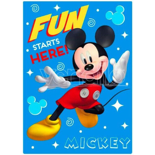 Mickey Mouse fleece deken - plaid - 100 x 140 cm - blauw Tweedehands