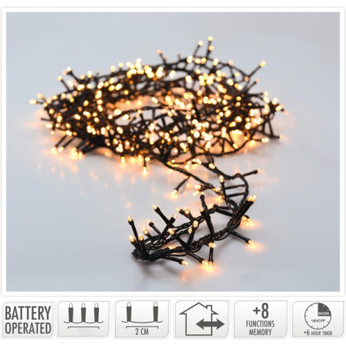 Micro Cluster 200 LED - Kerstverlichting - 8 lichtfuncties - Extra warm wit