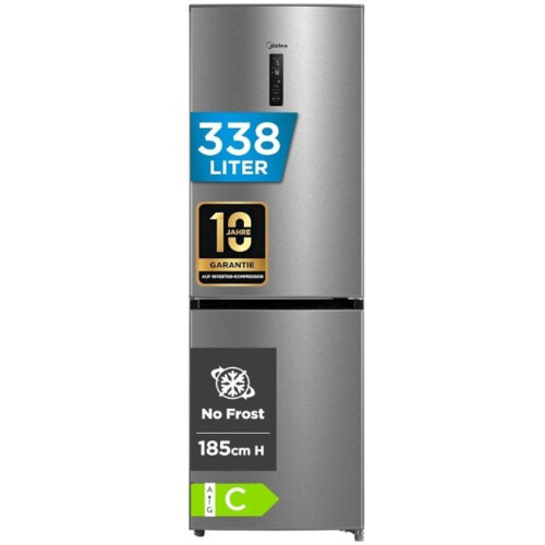 Midea MERB345MGC02 Koel-/vriescombinatie, No Frost, 185 cm hoog, 59,5 cm breed, 70 cm diep, 171 kWh/ Tweedehands