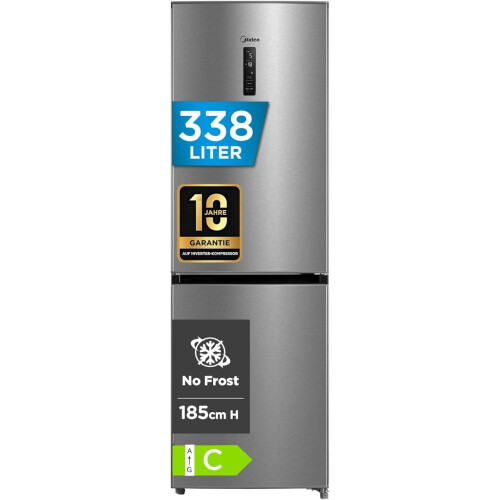 Midea MERB345MGC02 - Koelvriescombinatie - 338L - No Frost - RVS
