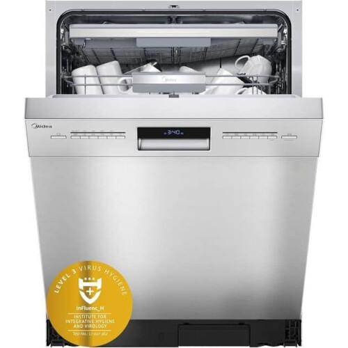 Midea SU 7.35X14BS - Vaatwasser 60 cm onderbouw 14 couverts - Hygiënische verzorging - App bediening