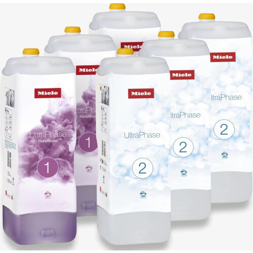 Miele UltraPhase 1&2 FloralBoost - Wasmiddel - 6 flacons (2x UltraPhase 1 en 4x UltraPhase 2)