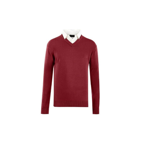 Milanoro Herenpullover - Ingebouwde overhemdkraag - Bordeau - L