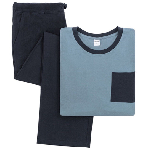Milanoro - Katoenen pyjama voor heren - Blauw - XXL