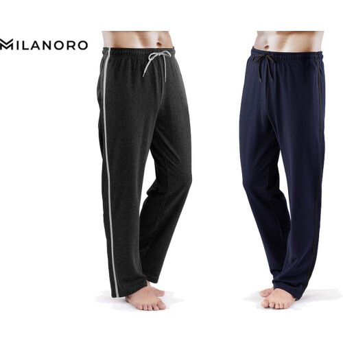 Milanoro - Set van 2 joggingbroeken - Comfortabel en ademend - Marineblauw/Antraciet (2 stuks)