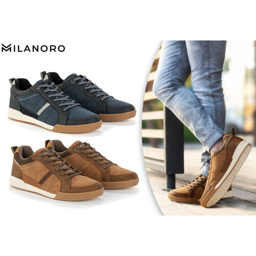 Milanoro - Sneakers voor heren - Comfortabel waterbestendig PU-leder - Cognac