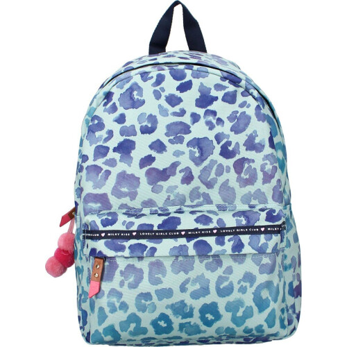 Milky Kiss Clubhouse - Rugzak - Schooltas meisje - Panterprint - Blauw Tweedehands