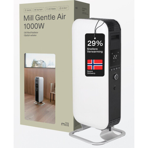 Mill AB-H1000DN - Elektrische verwarming - 1.000W - Geschikt voor ruimtes tot 16m² - Ingebouwd display en timer - Hoogte 656mm Breedte 268mm Diepte 261mm Tweedehands