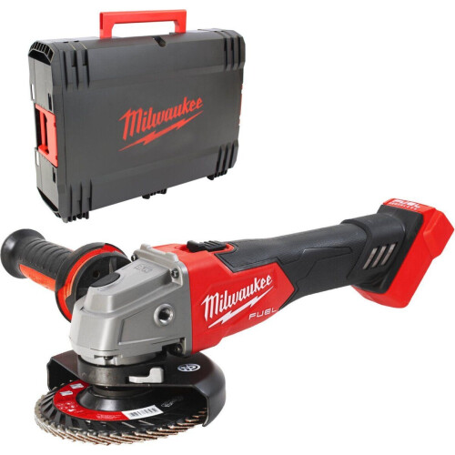 Milwaukee - M18 FSAG125X-0X - 18V Li-Ion Accu haakse slijper body in HD Box - 125mm - Koolborstelloos - Schuifschakelaar Tweedehands