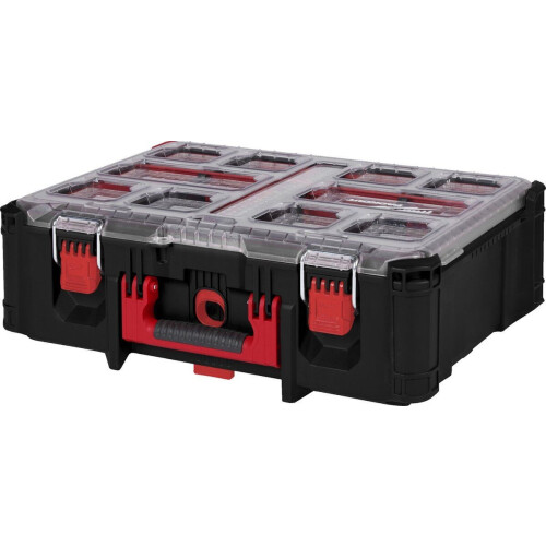 Milwaukee PACKOUT™ Diepe Organiser - 22 kg capaciteit - Zwart Rood Tweedehands