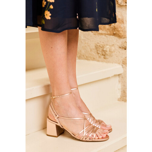 Minuit Sur Terre dames vegan Sandalen Achillee Roségoud Tweedehands