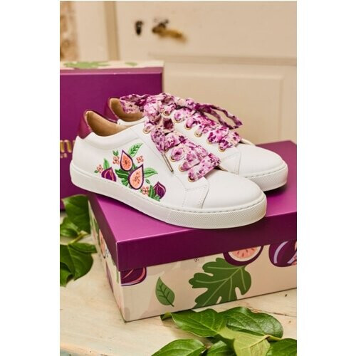 Minuit Sur Terre dames vegan Sneakers Virevolte Figue Fig Wit Tweedehands